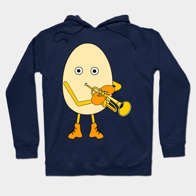 Trumpet Egghead Hoodie by Barthol Graphics